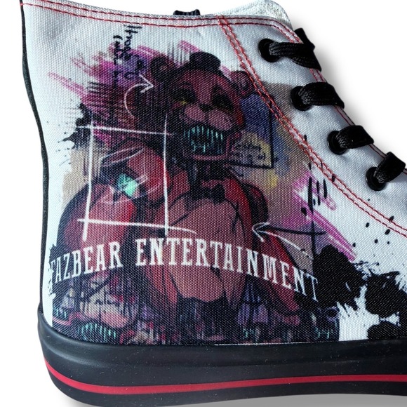 FNAF Five Nights at Freddys Freddy Fazbears Pizza Place High Top Shoes Sz 12 - Picture 5 of 14